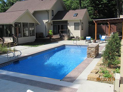 square in-ground pool by Van Dorn in Maryland