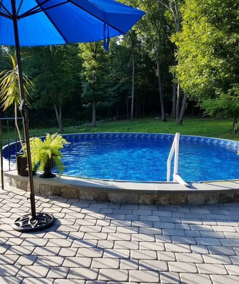 semi in-ground pool installation