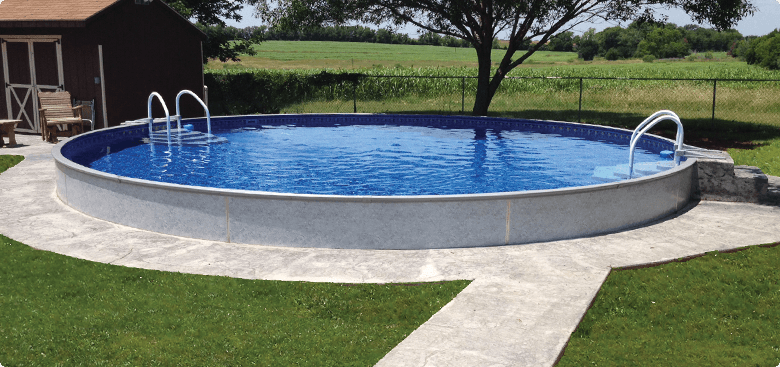 semi in-ground cement pool in Maryland