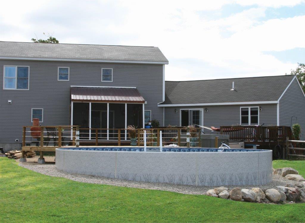 sloped semi in-ground pool in Maryland