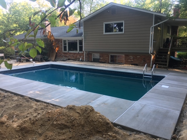 In-ground pool installation by Van Dorn Pools and Spas