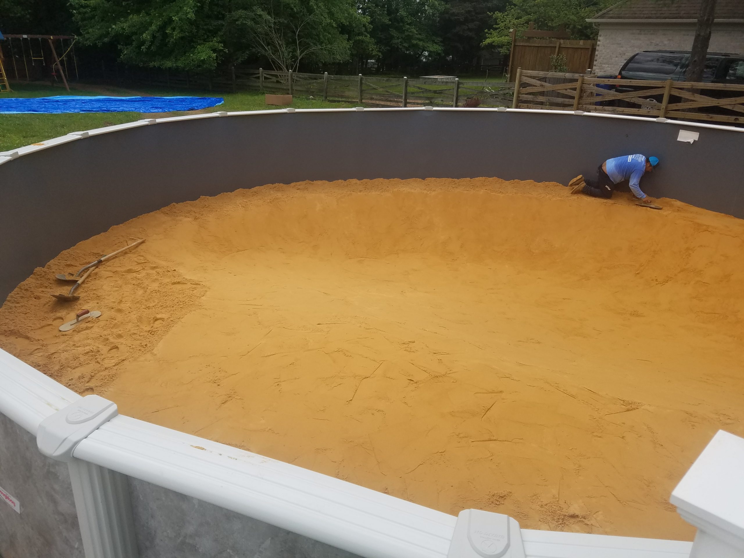 Above-ground pool installation by Van Dorn Pools and Spas