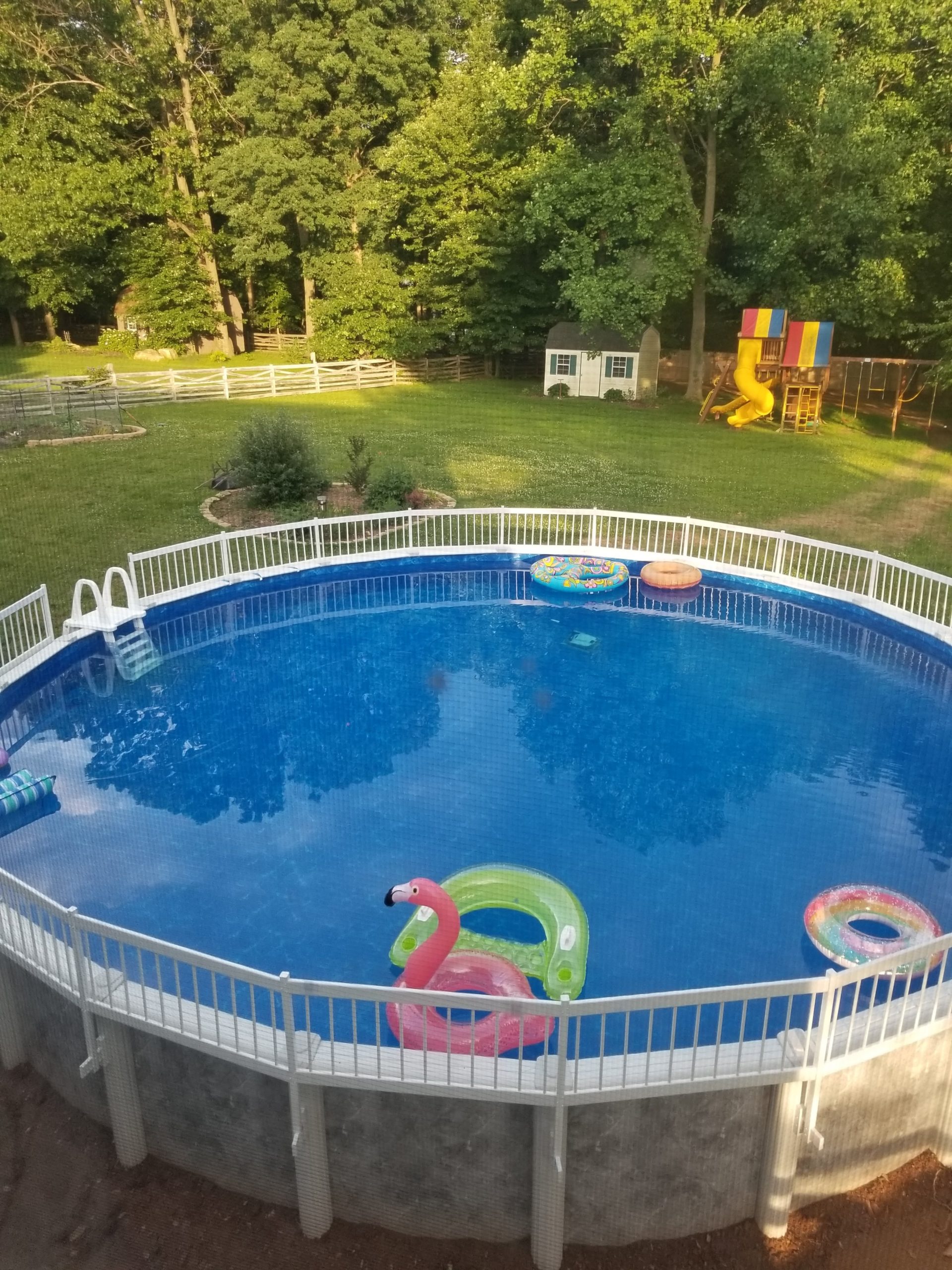 Above-ground pool installation by Van Dorn Pools and Spas