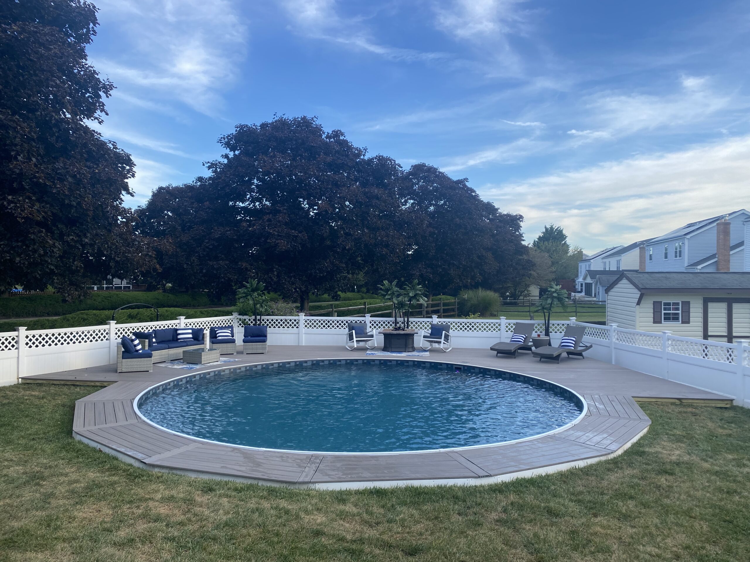 Radiant Round Metric Pool Installation by Van Dorn Pools and Spas